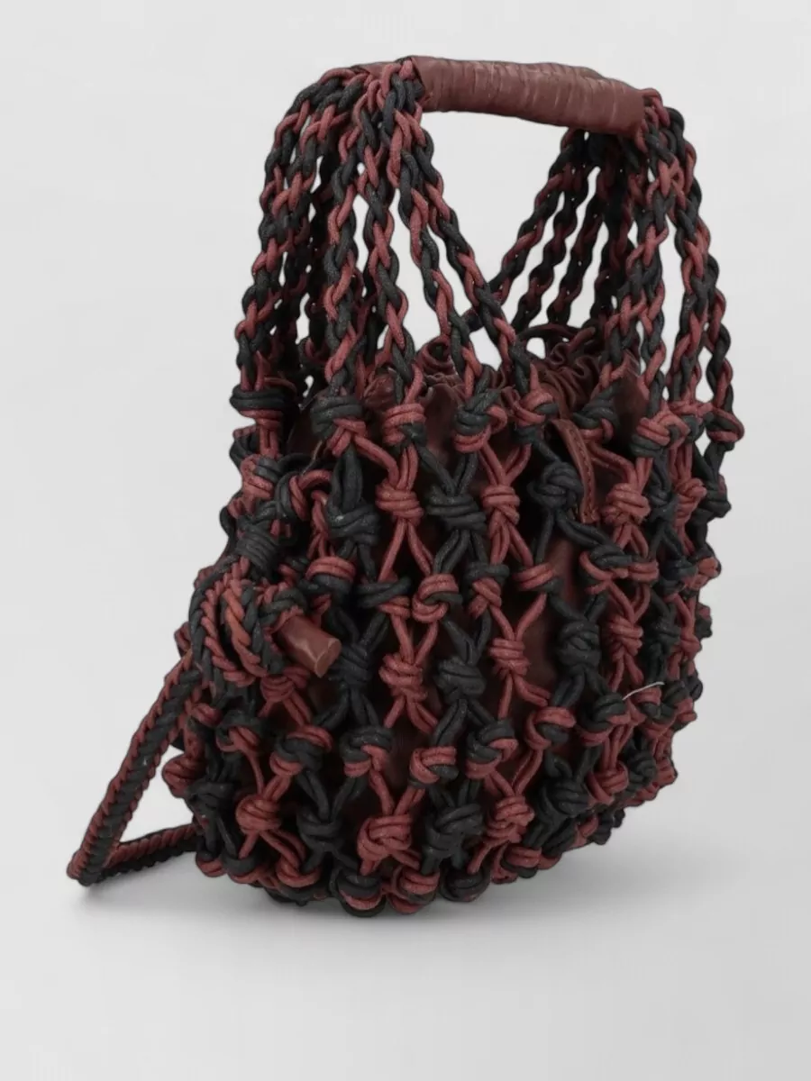 Alysi Leather Mesh Cross-Body Bag