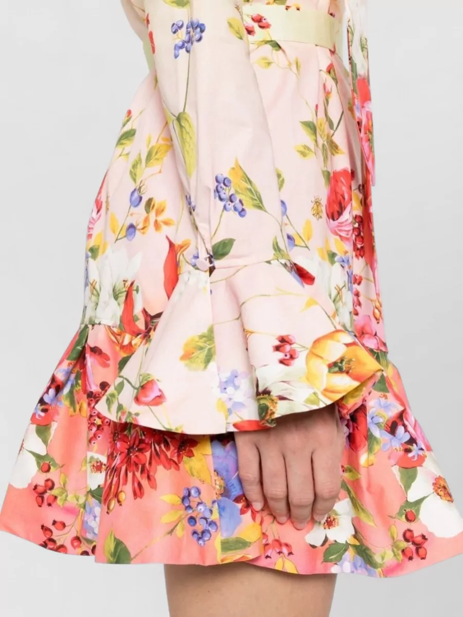 Roberto Cavalli Floral Silk Blend Dress High Neck