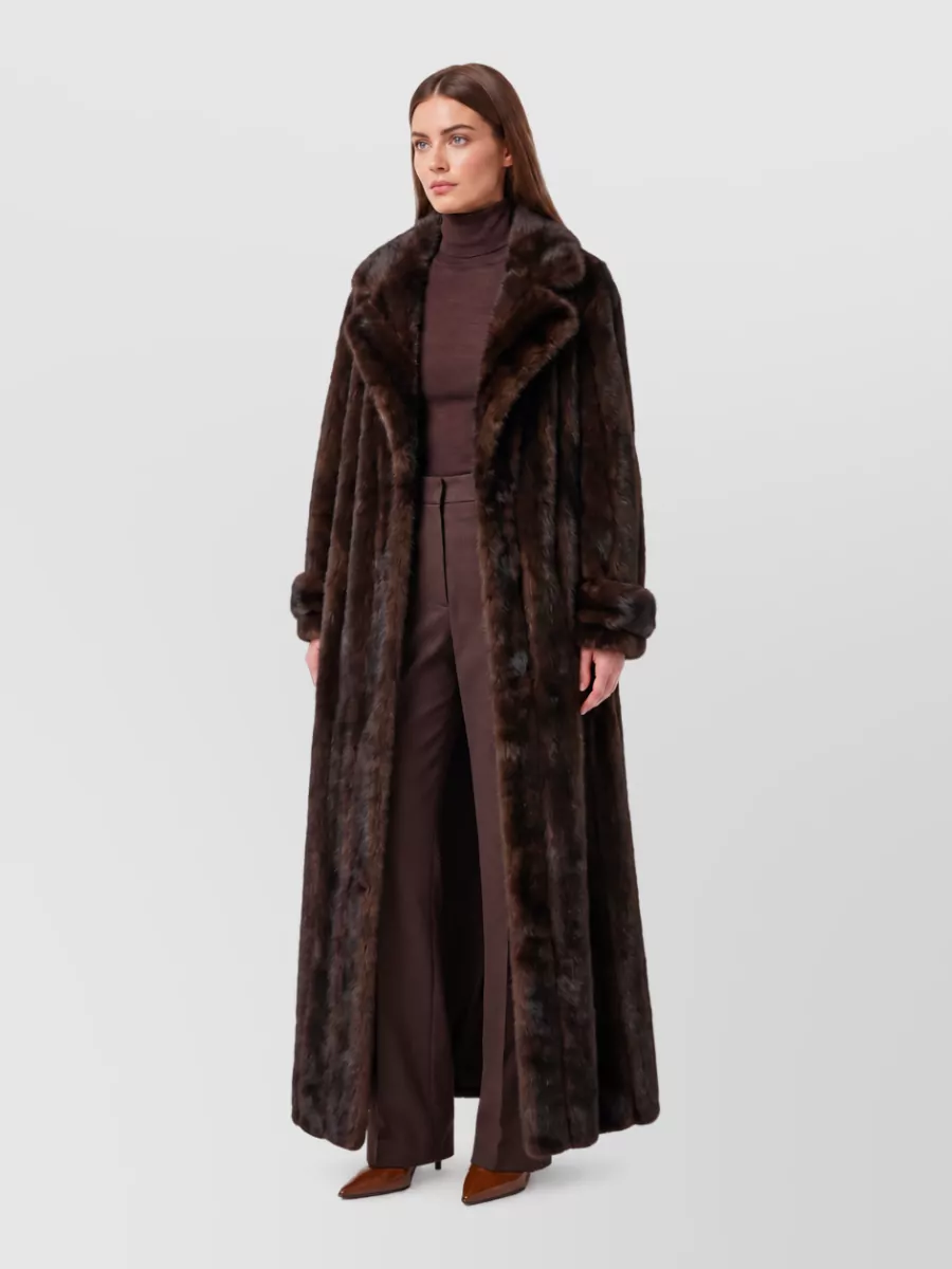 The Frankie Shop faux fur double-breasted belted trench coat