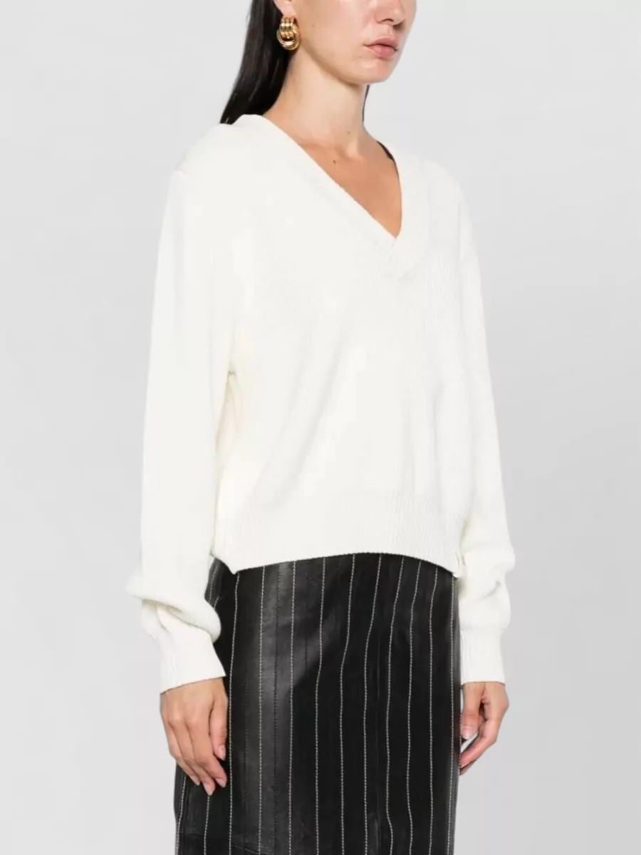 Victoria Beckham Cotton Relaxed-Fit V-Neck Sweater