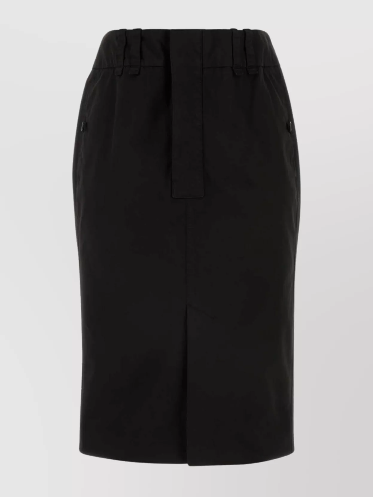 Shop Saint Laurent Denim Skirt With Elasticated Waistband And Pockets