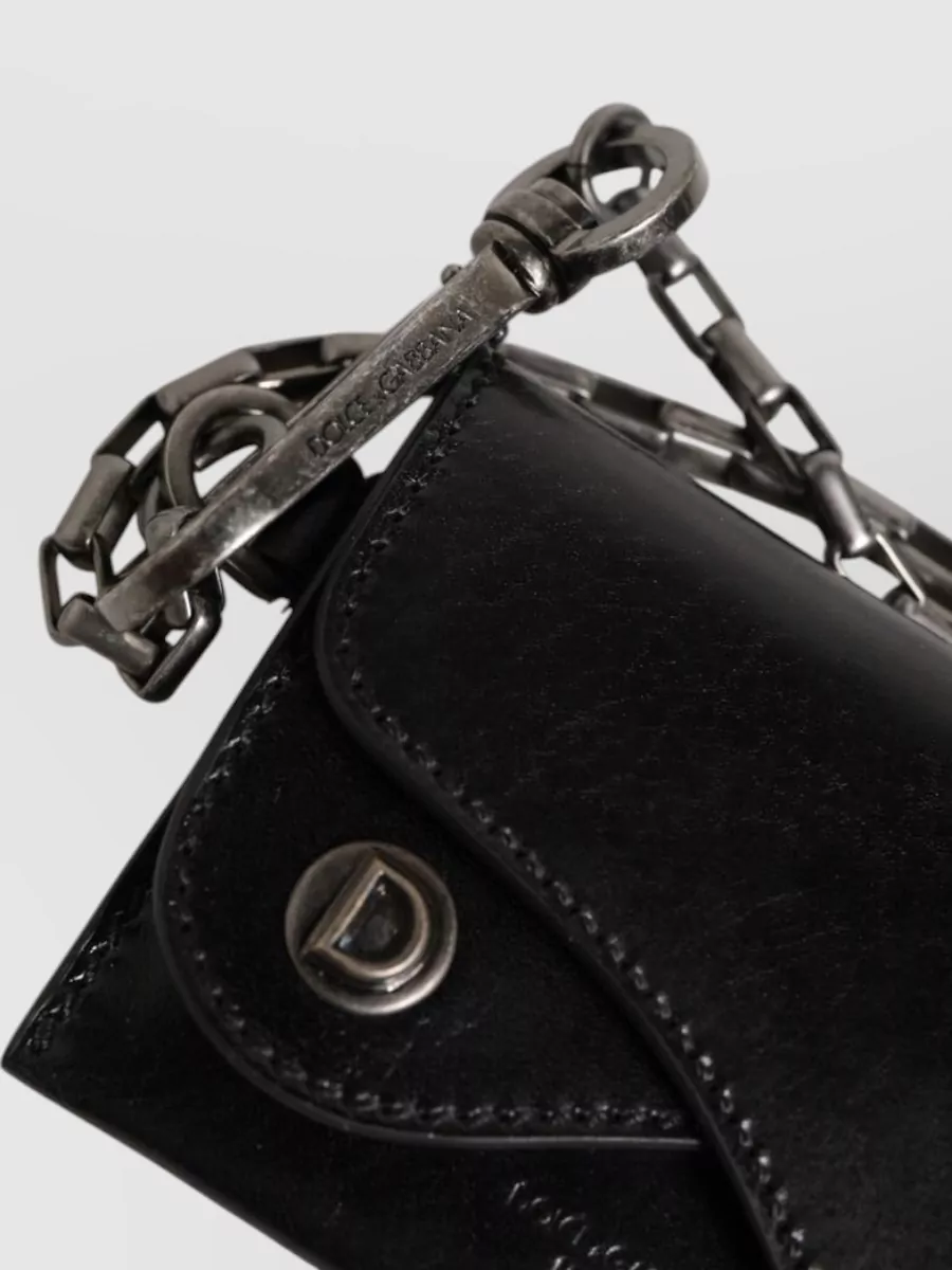 Dolce&Gabbana Leather Chain Bifold Card Holder