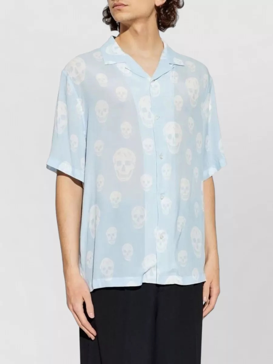 Alexander Mcqueen Viscose Skull-Print Hawaiian Shirt