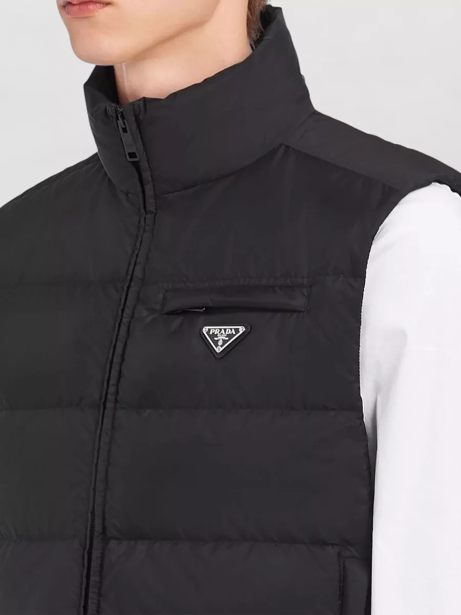 Prada High Collar Sleeveless Padded Jacket Couture