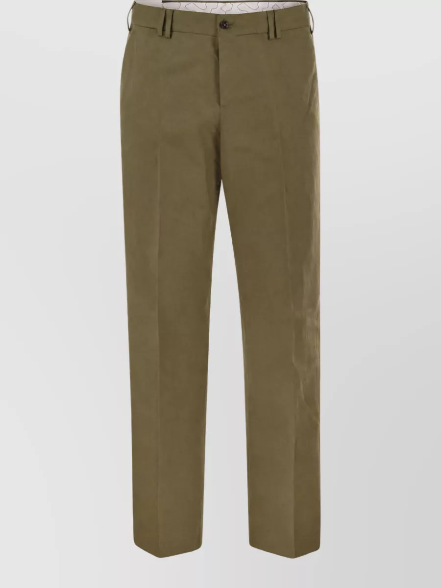 Pt Torino cotton linen straight-leg chinos