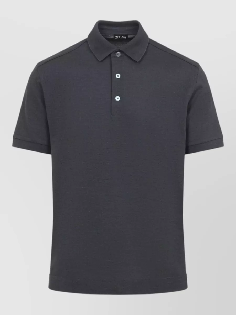 Zegna Silk Cotton Short-Sleeve Polo Shirt