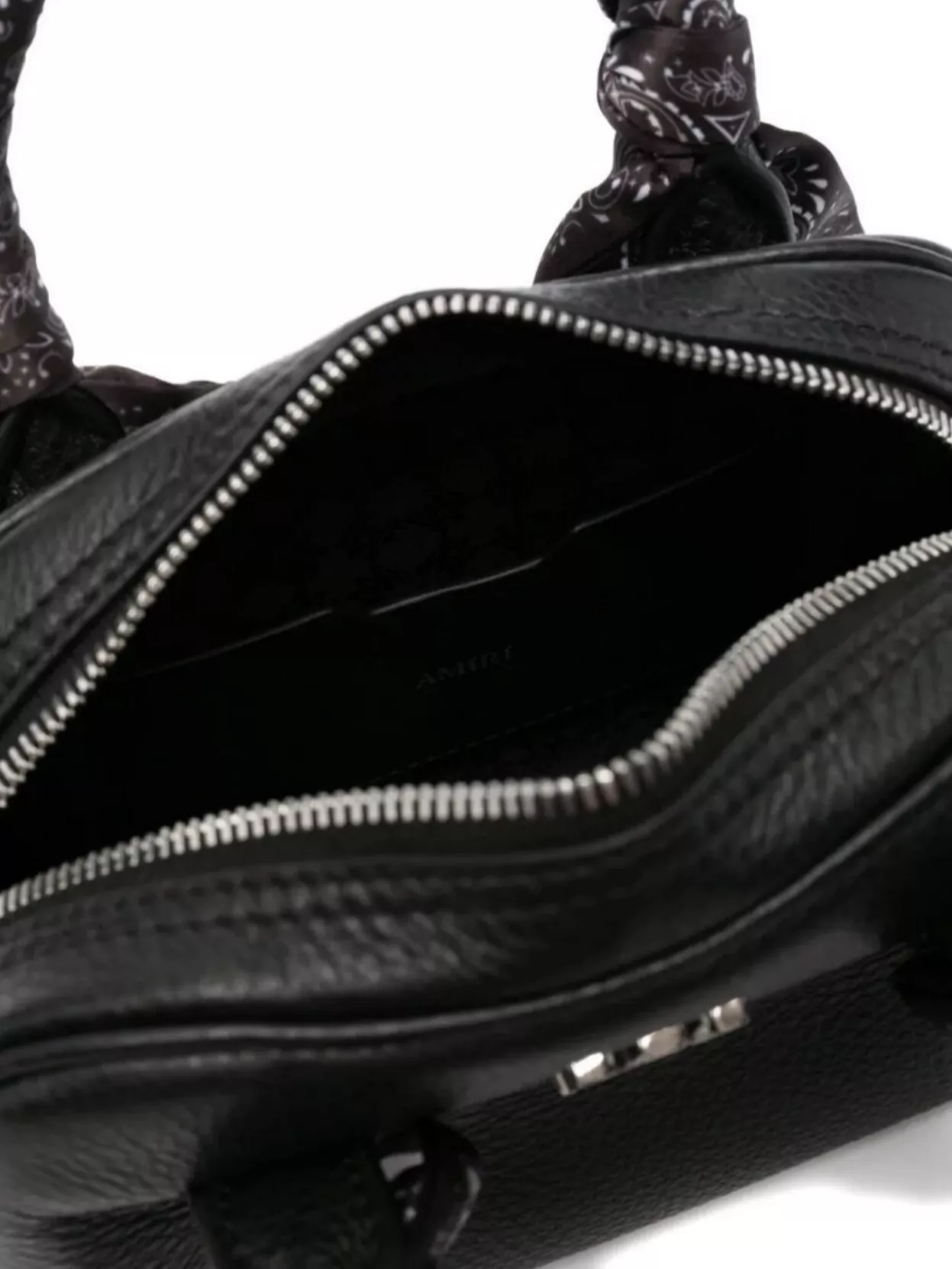 Amiri Mini Calfskin Bowling Bag With Paisley Print Scarf