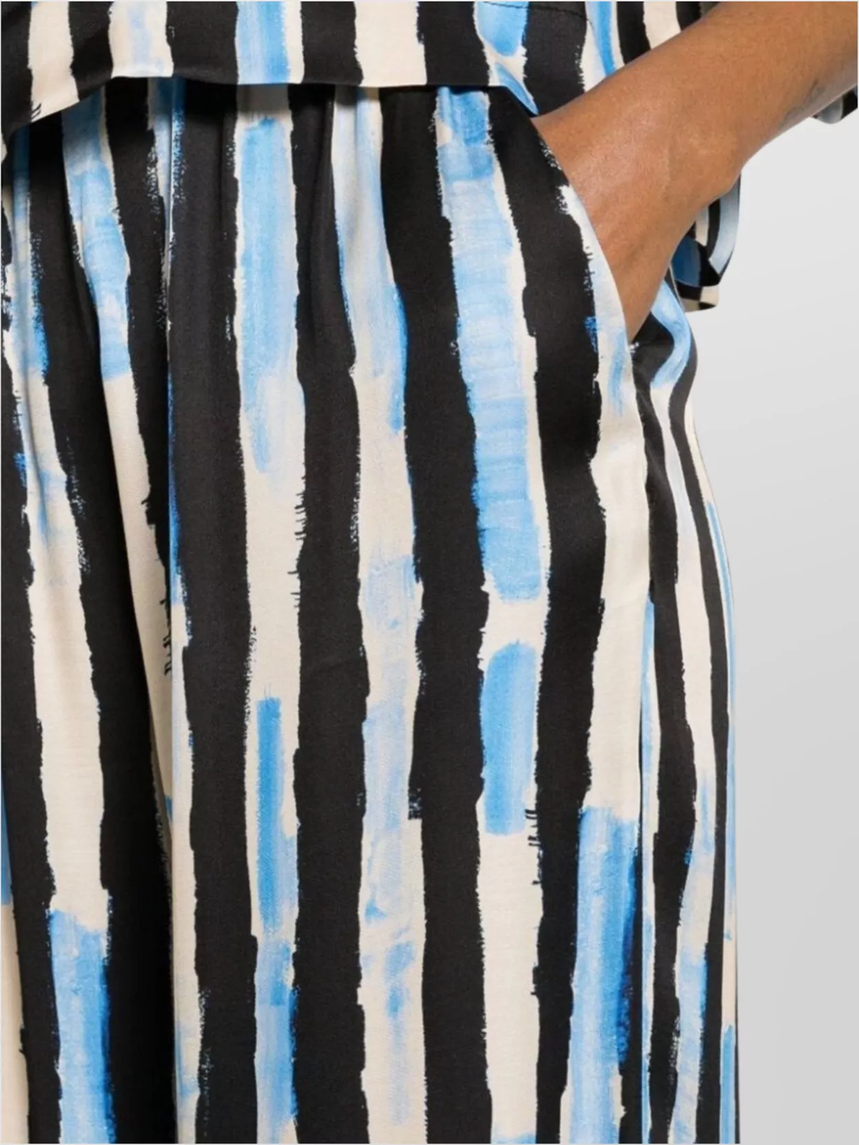 Pinko Wide-leg Trousers With Paint-stripe Print In Multi