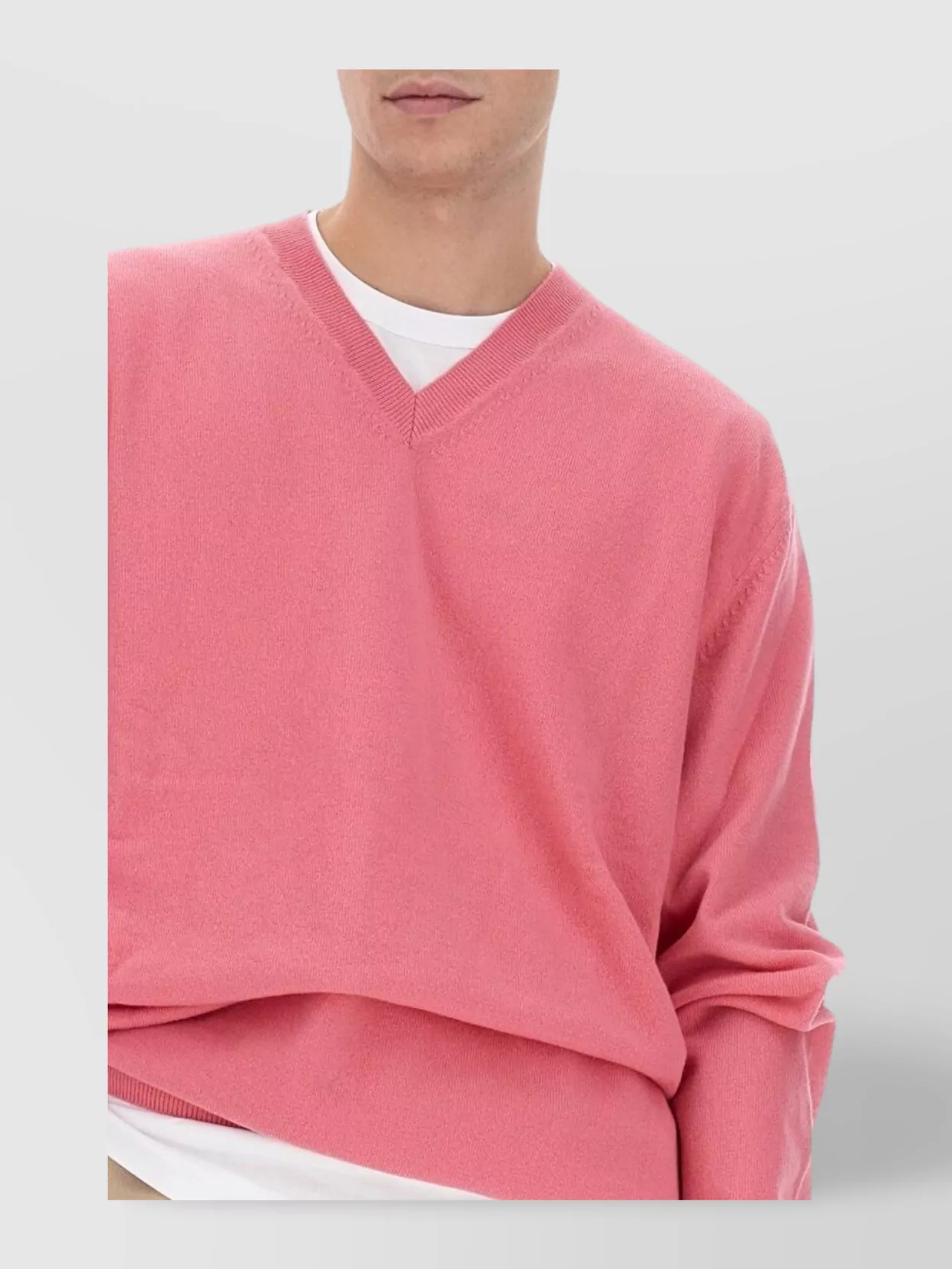 Comme Des Garçons V-Neckline Wool Jersey Sweater