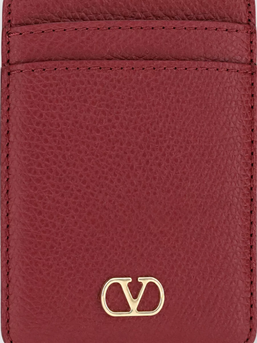 Valentino Garavani leather magnetic card holder