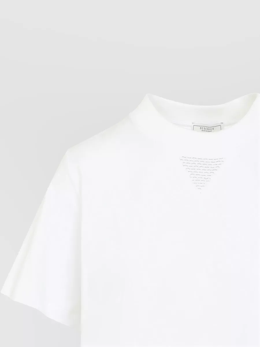 Peserico Short Sleeve Mock Neck Textured Top