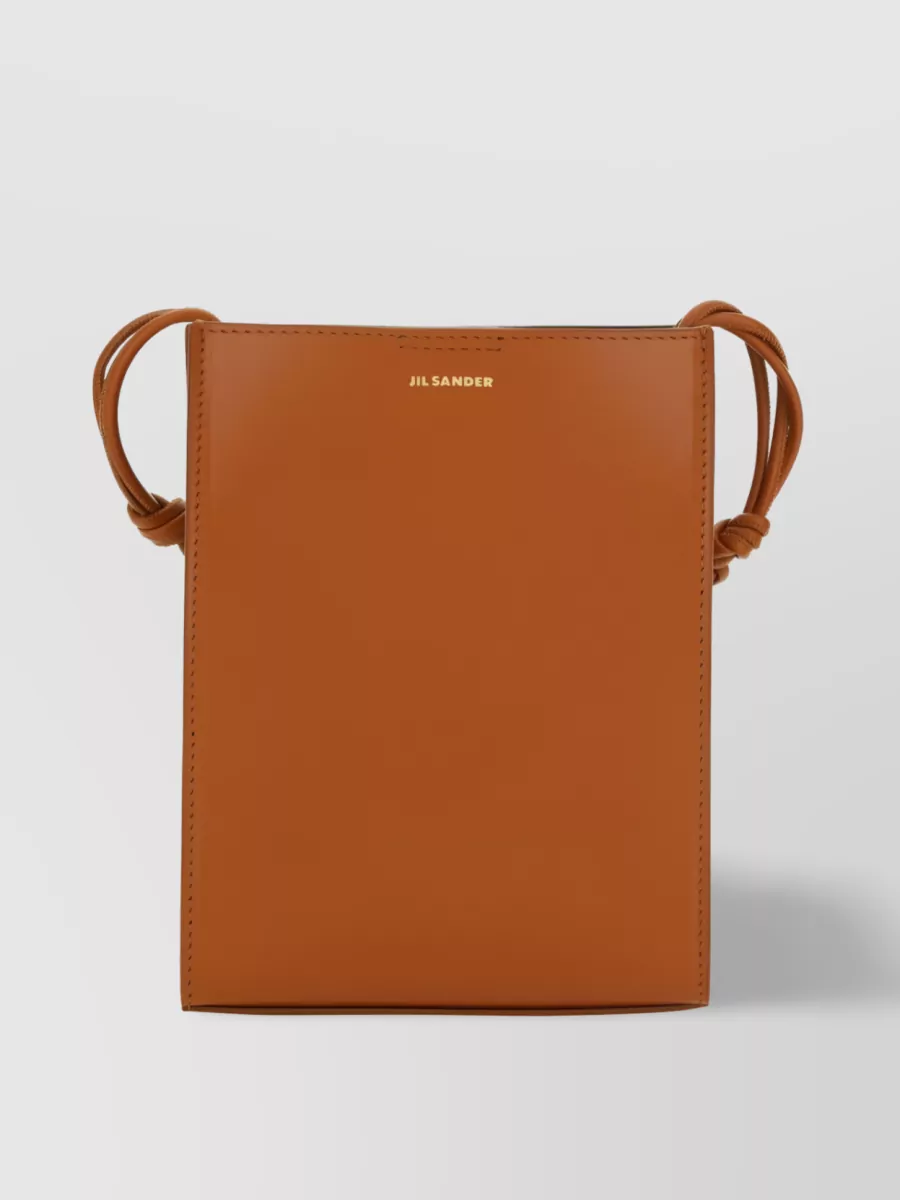 Shop Jil Sander Tangle Modern Leather Shoulder Bag In Brown