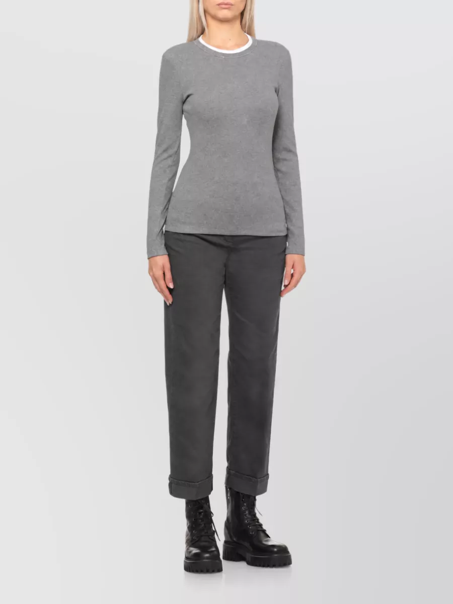 Peserico Cotton Crewneck Long-Sleeve T-Shirt