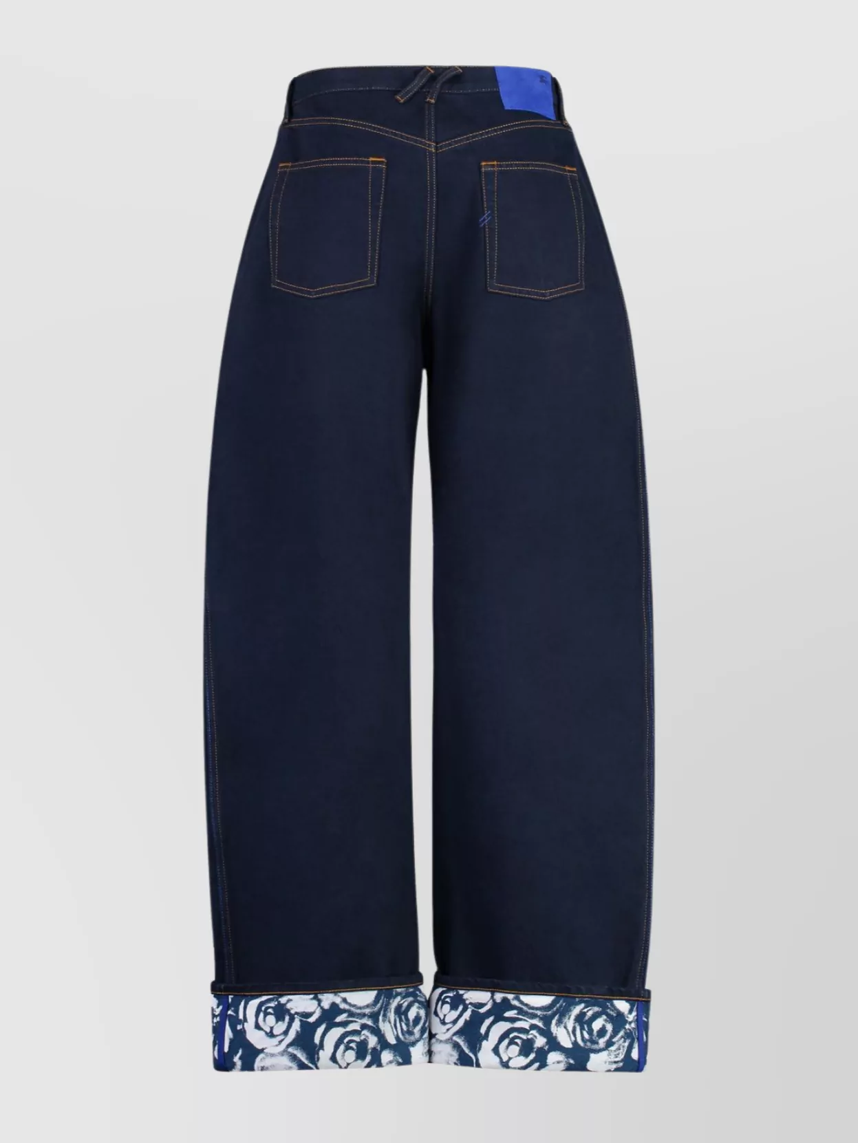 Burberry Relaxed Fit Wide Leg Denim Trousers