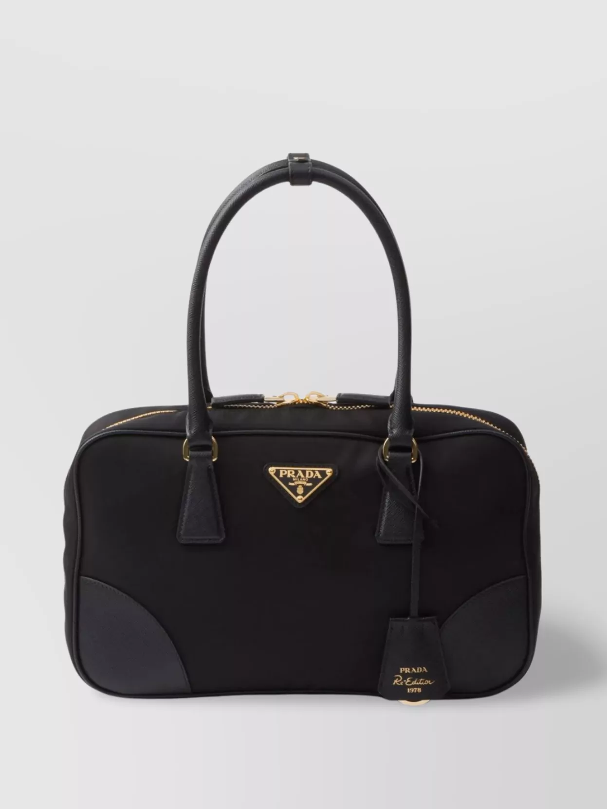 Prada 1978 Medium Re-nylon Clutch Bags In Black