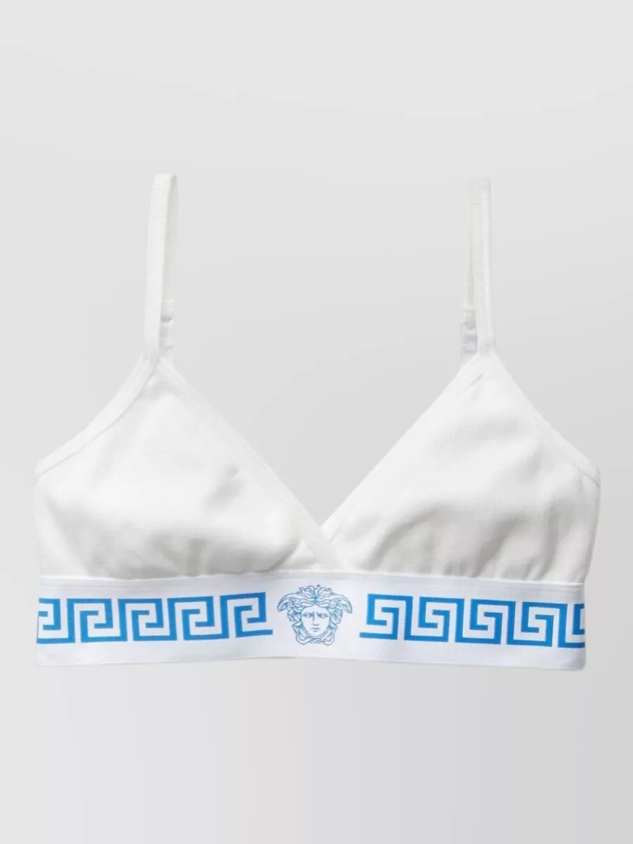 Versace ribbed-knit cotton triangle bra