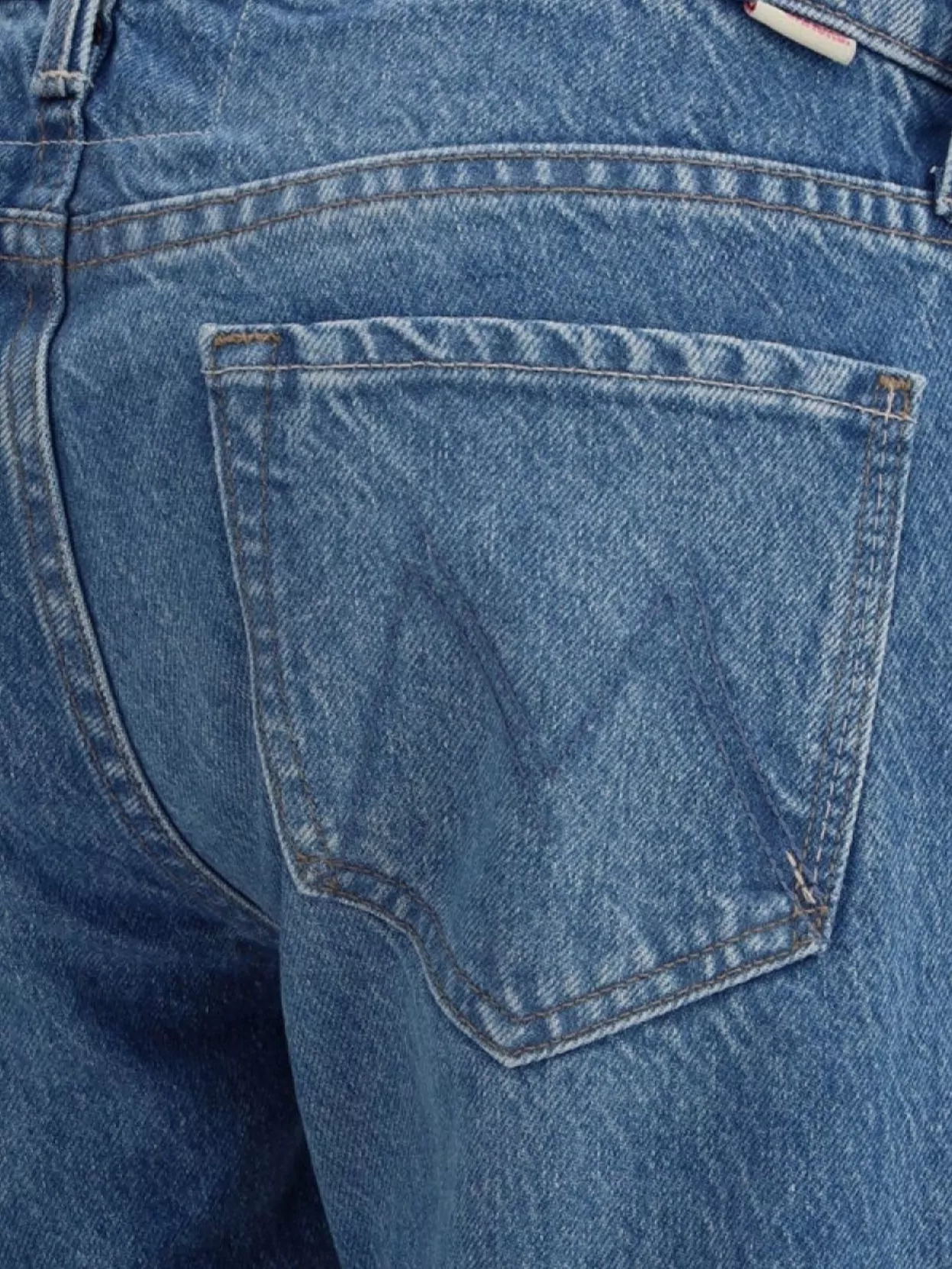 MOTHER FLARE MID-RISE DENIM JEANS WITH FADED EFFECT 