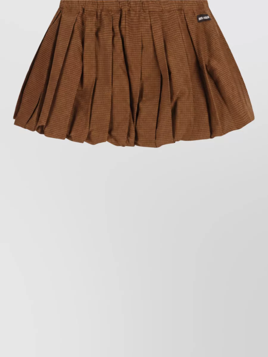 Miu Miu Checked Pleated Mini Skirt
