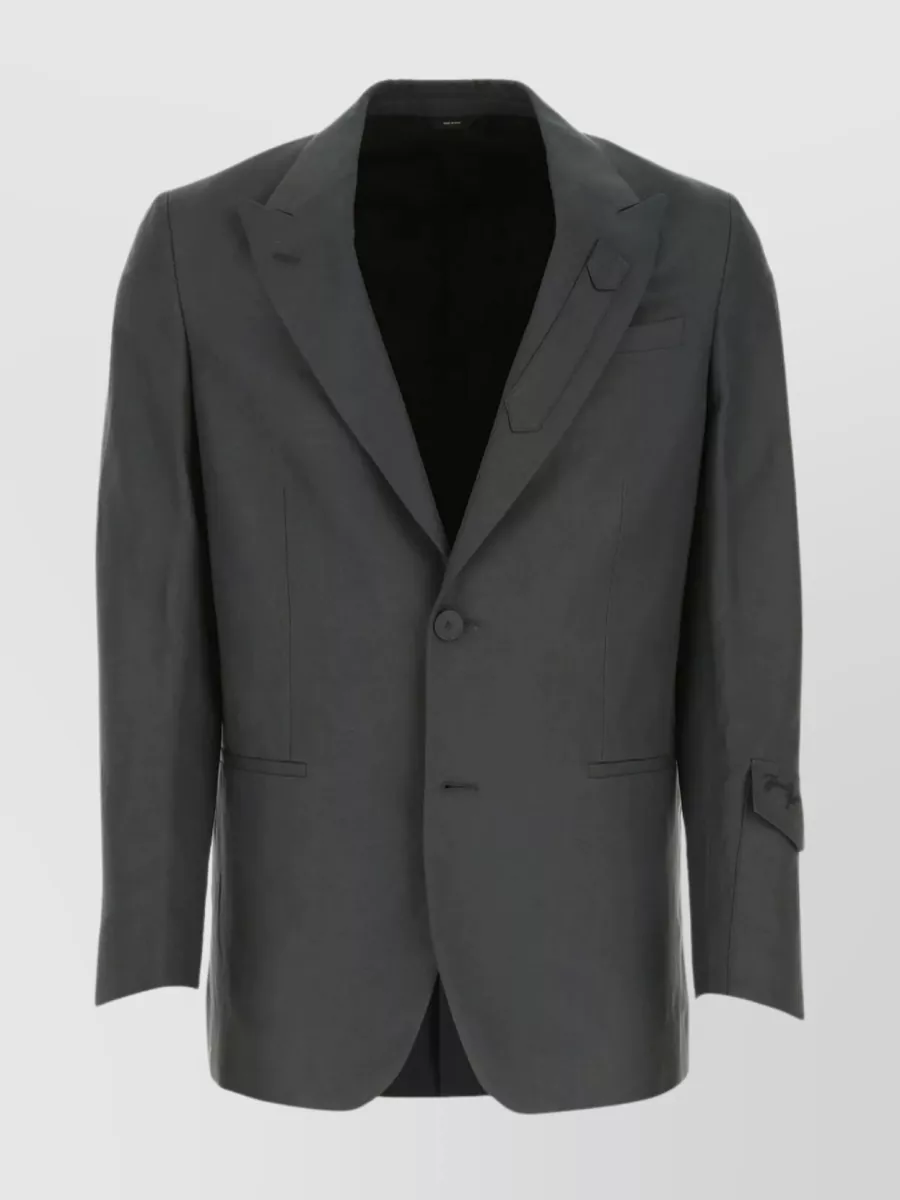 Shop Fendi Refined Linen Blend Jacket In Grey