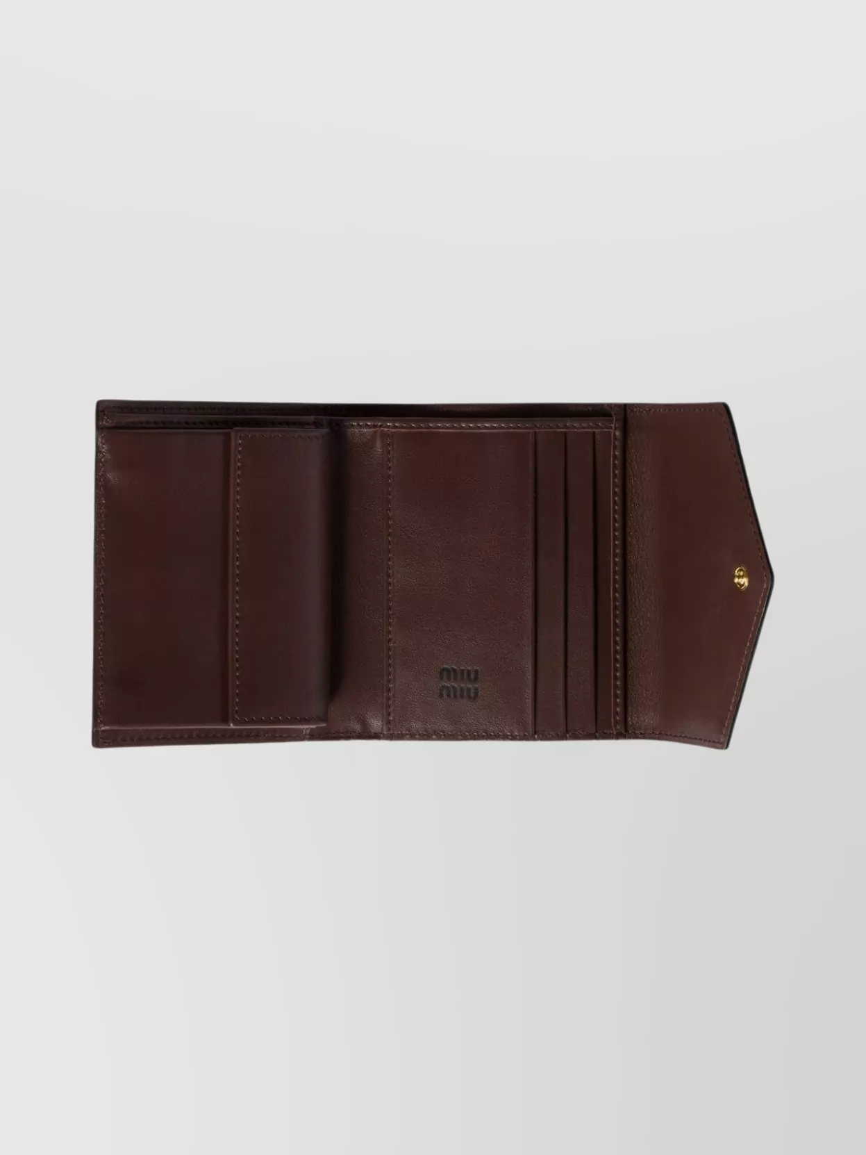 Miu Miu Compact Leather Wallet Fold-Over Flap