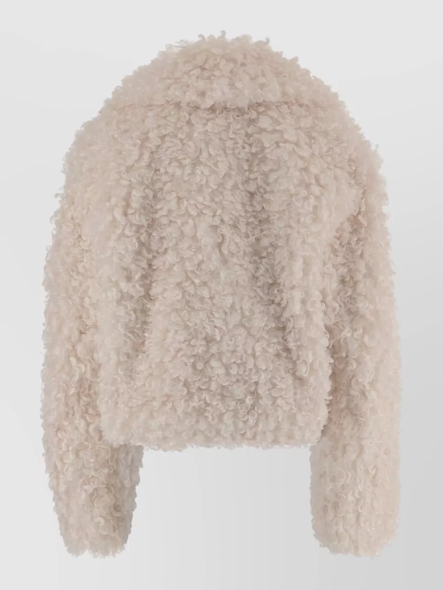 Stand Studio Faux Fur Oversized Cropped Jacket