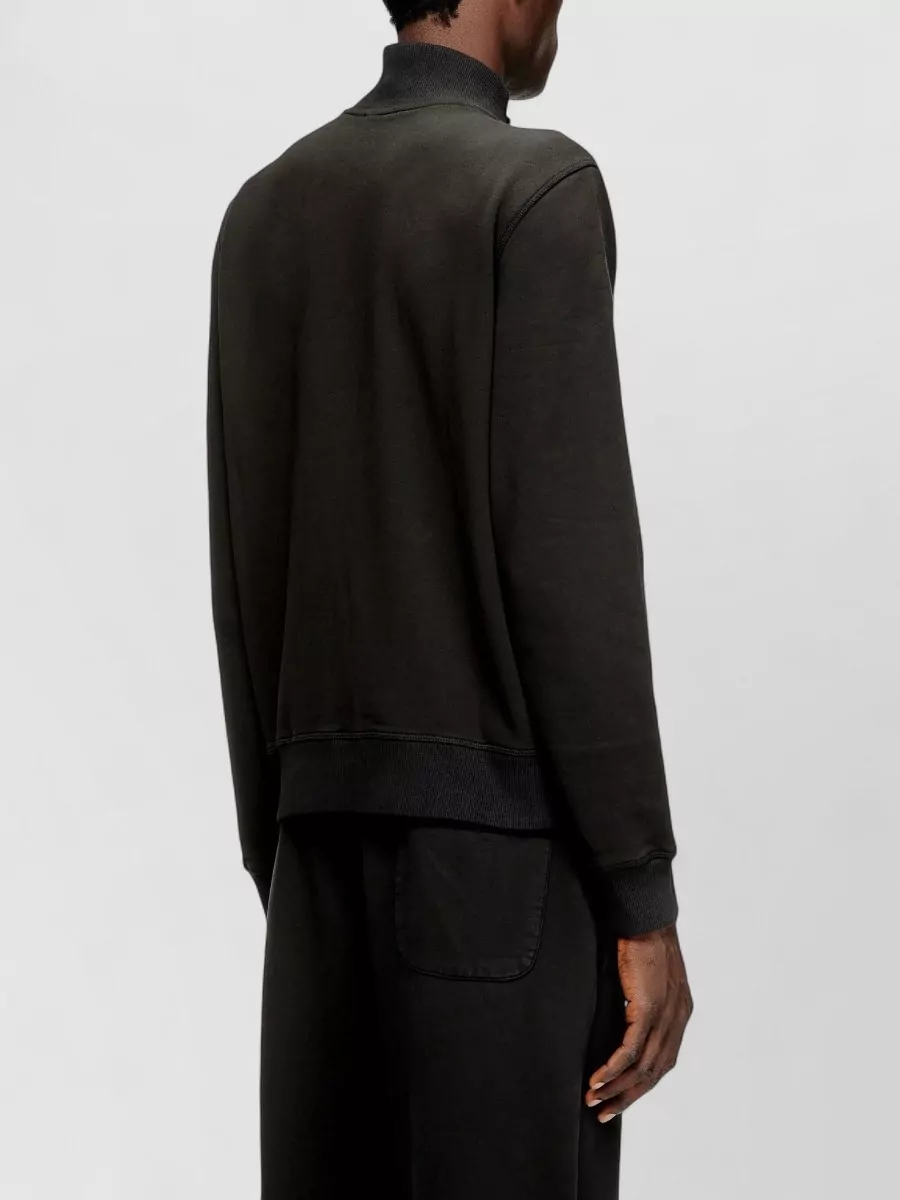 Diesel Cotton High-Neck Zip Sweatshirt