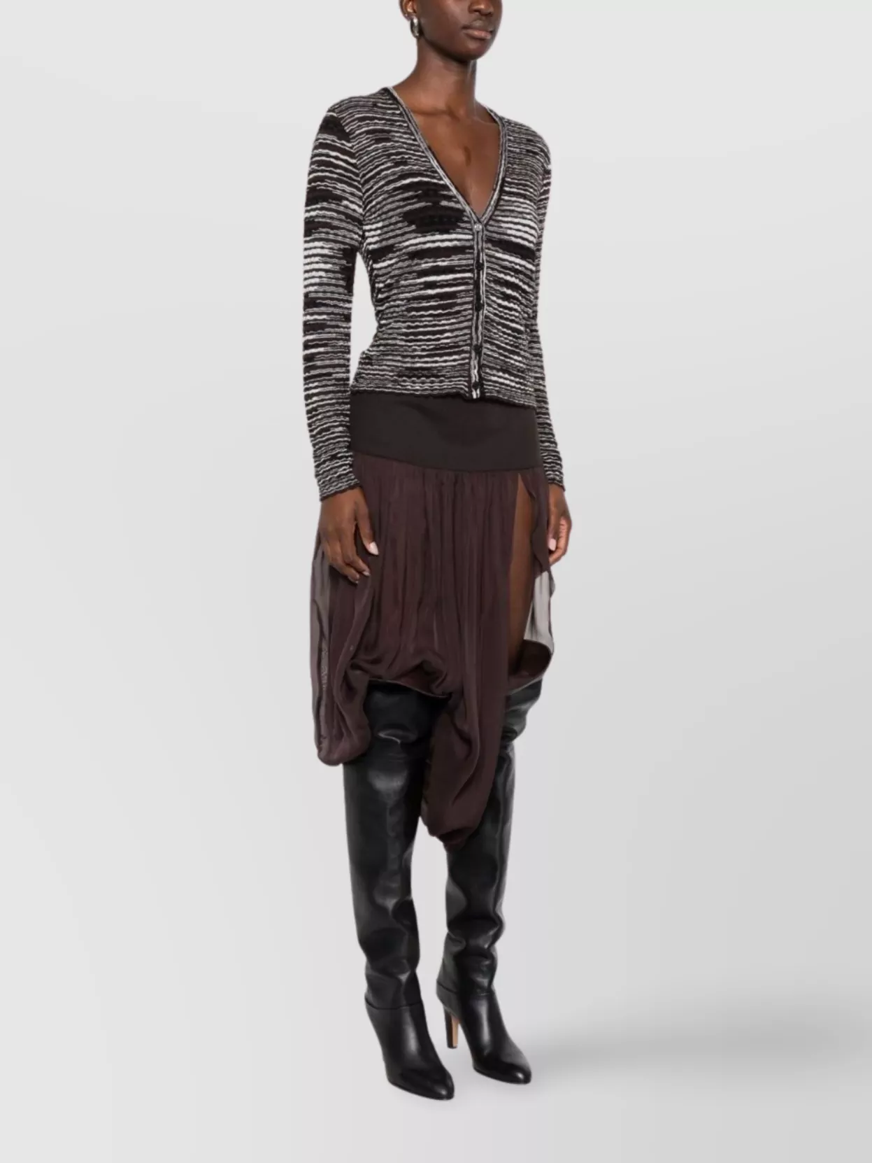 Missoni Striped V-Neck Cardigan Long Sleeves