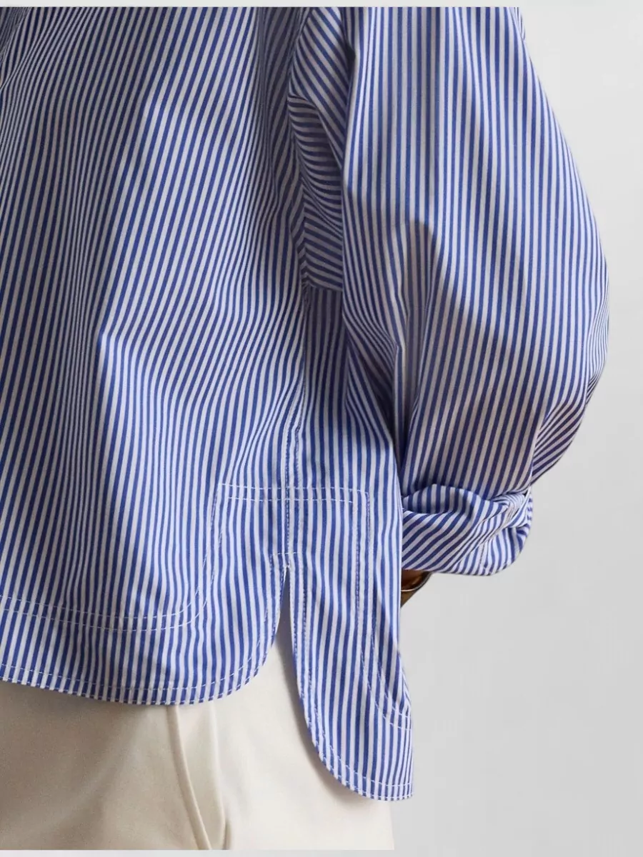 Lauren Ralph Lauren Striped Cropped Shirt