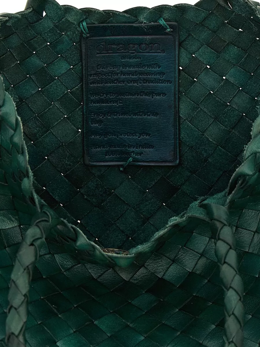 Dragon Diffusion Santa Croce Small Leather Woven Tote Bag