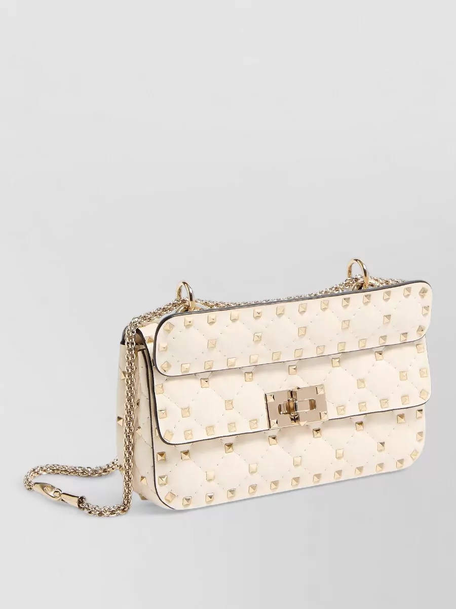 Valentino Garavani rockstud spike small leather clutch bag