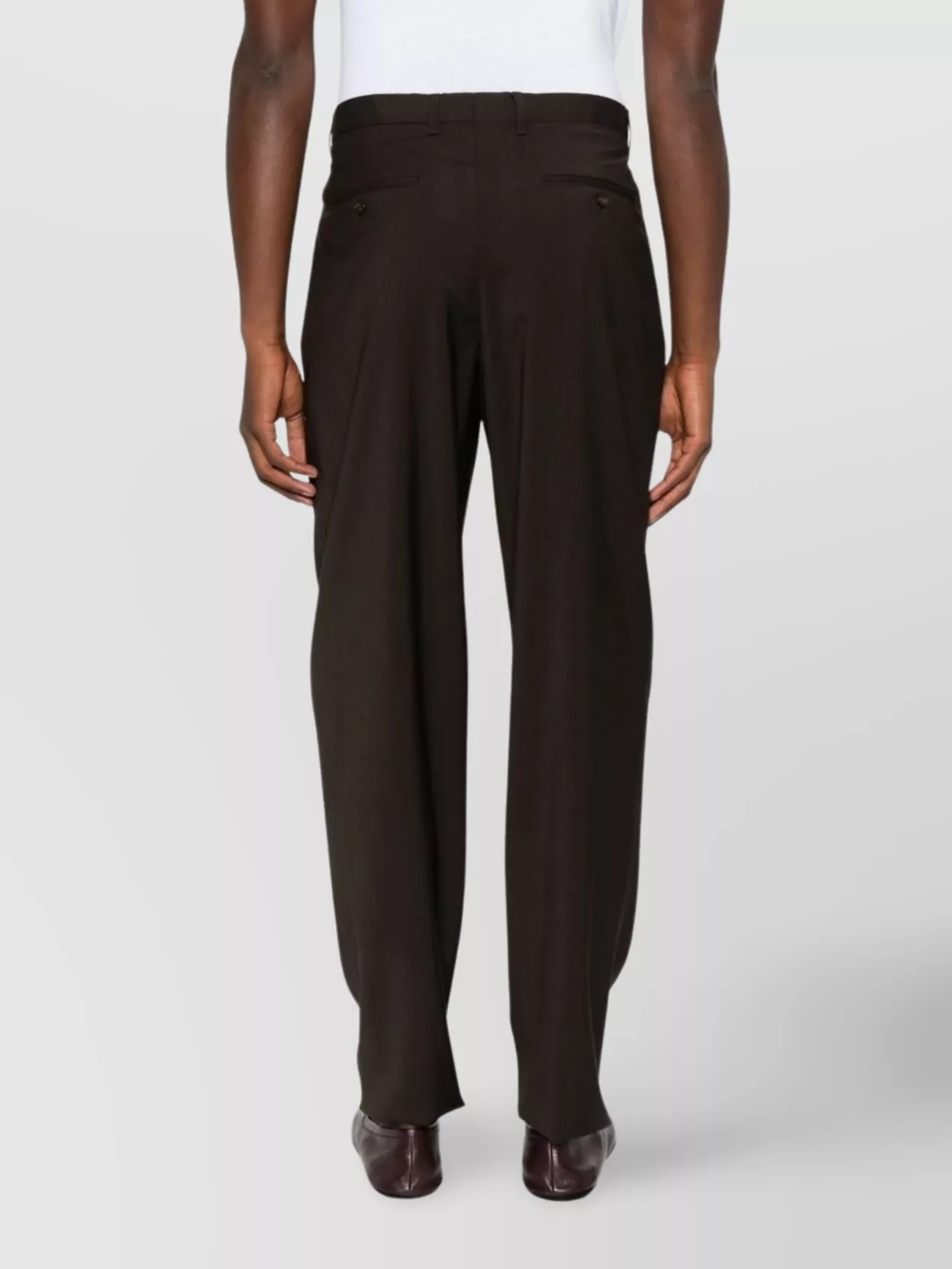 Emporio Armani Straight Leg Trousers Featuring Pleated Front