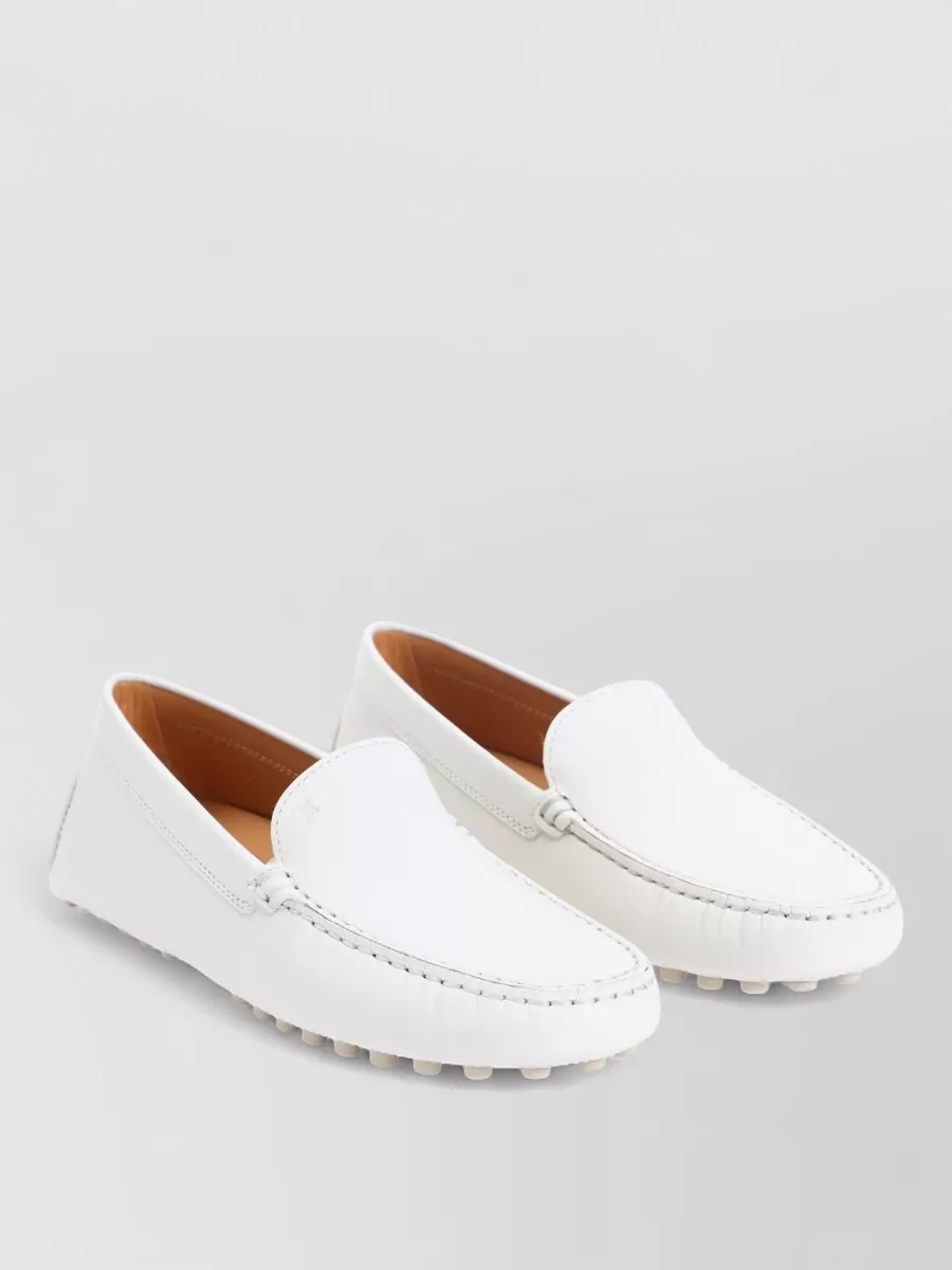 Tod's Loafers With Rubber Sole And Stitch Detailing In White