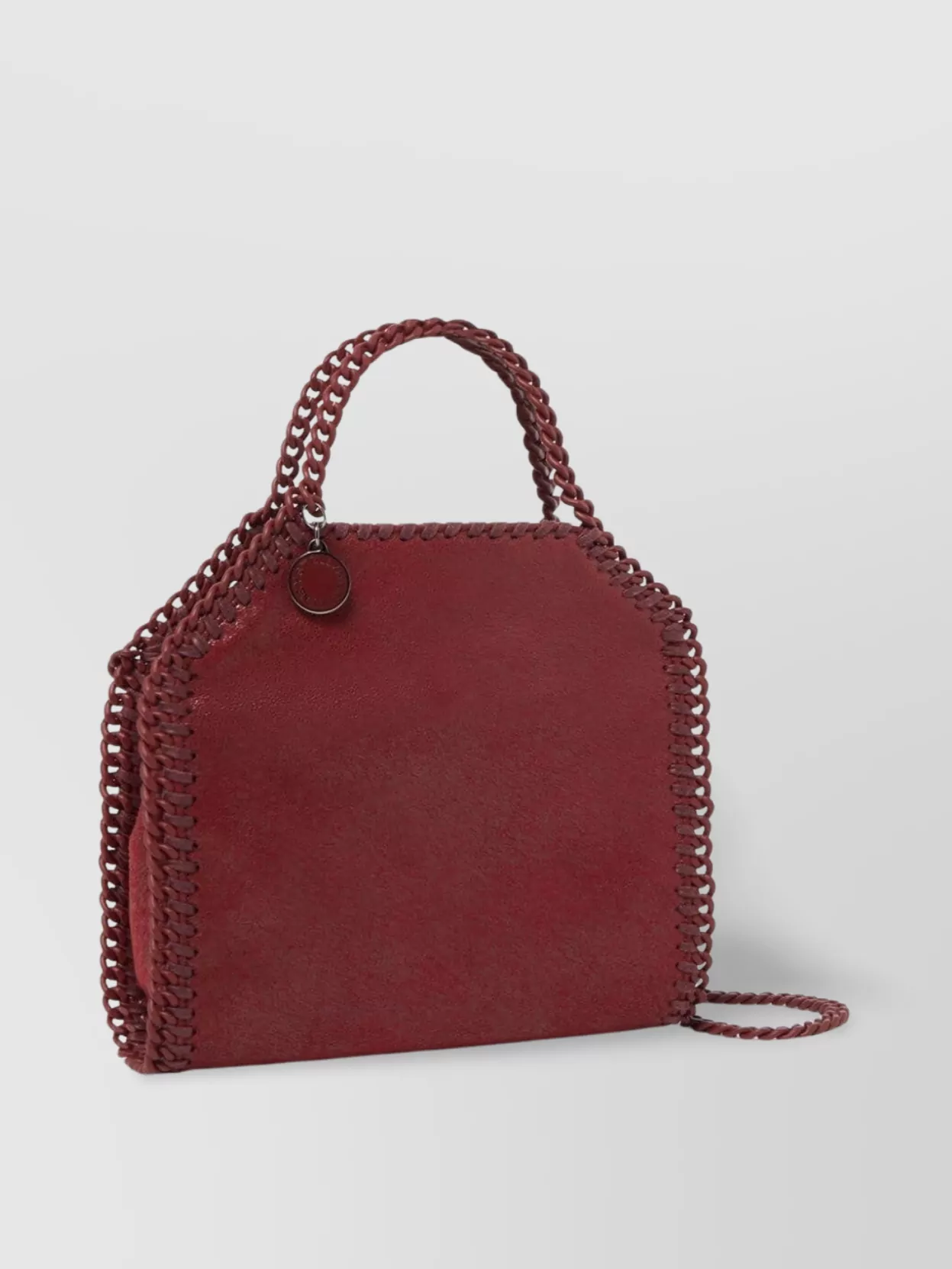 Stella Mccartney Small Tote Eco Shaggy Deer Tonal Chain In Red