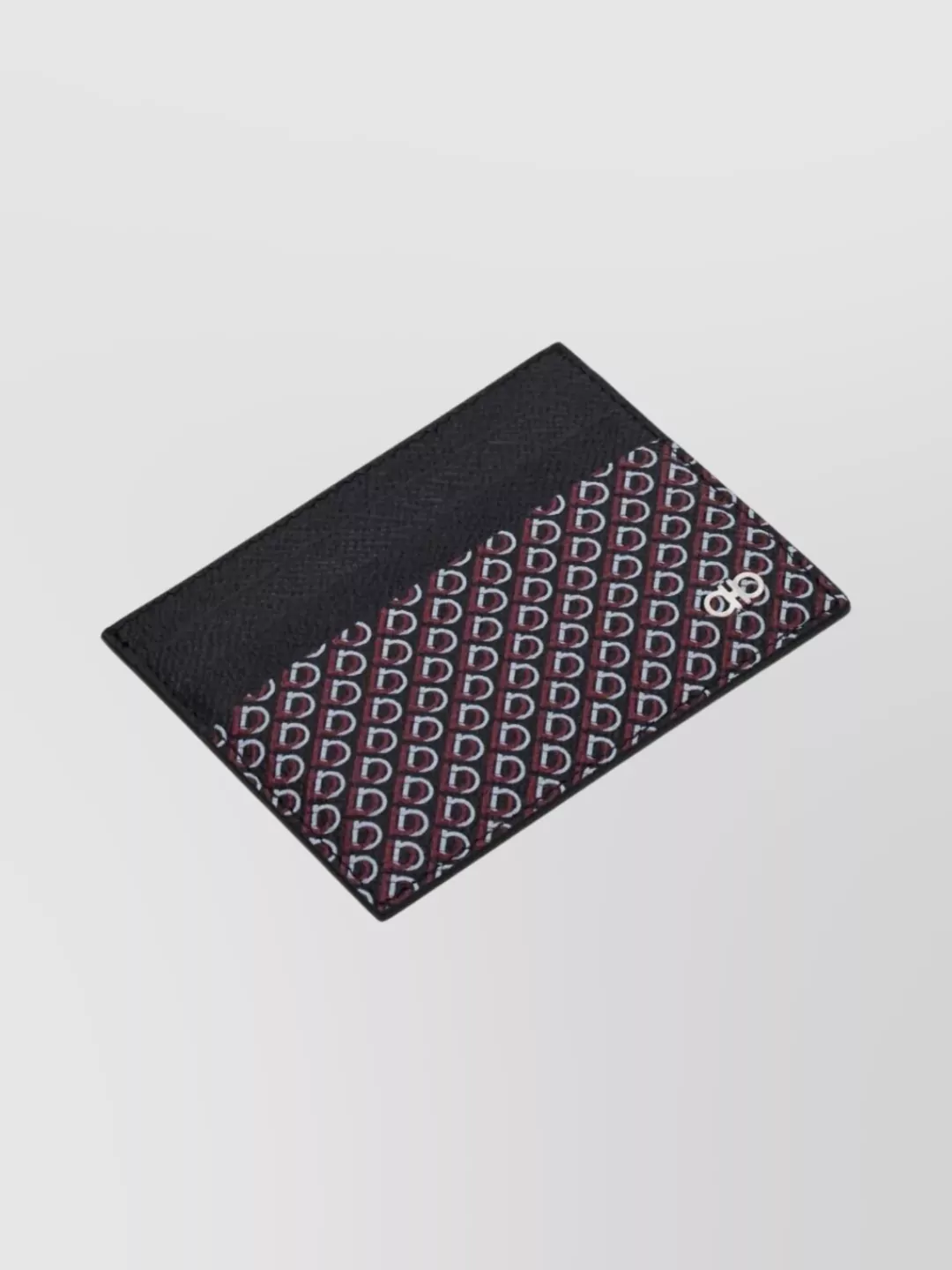 Ferragamo Gancio Print Textured Leather Card Case