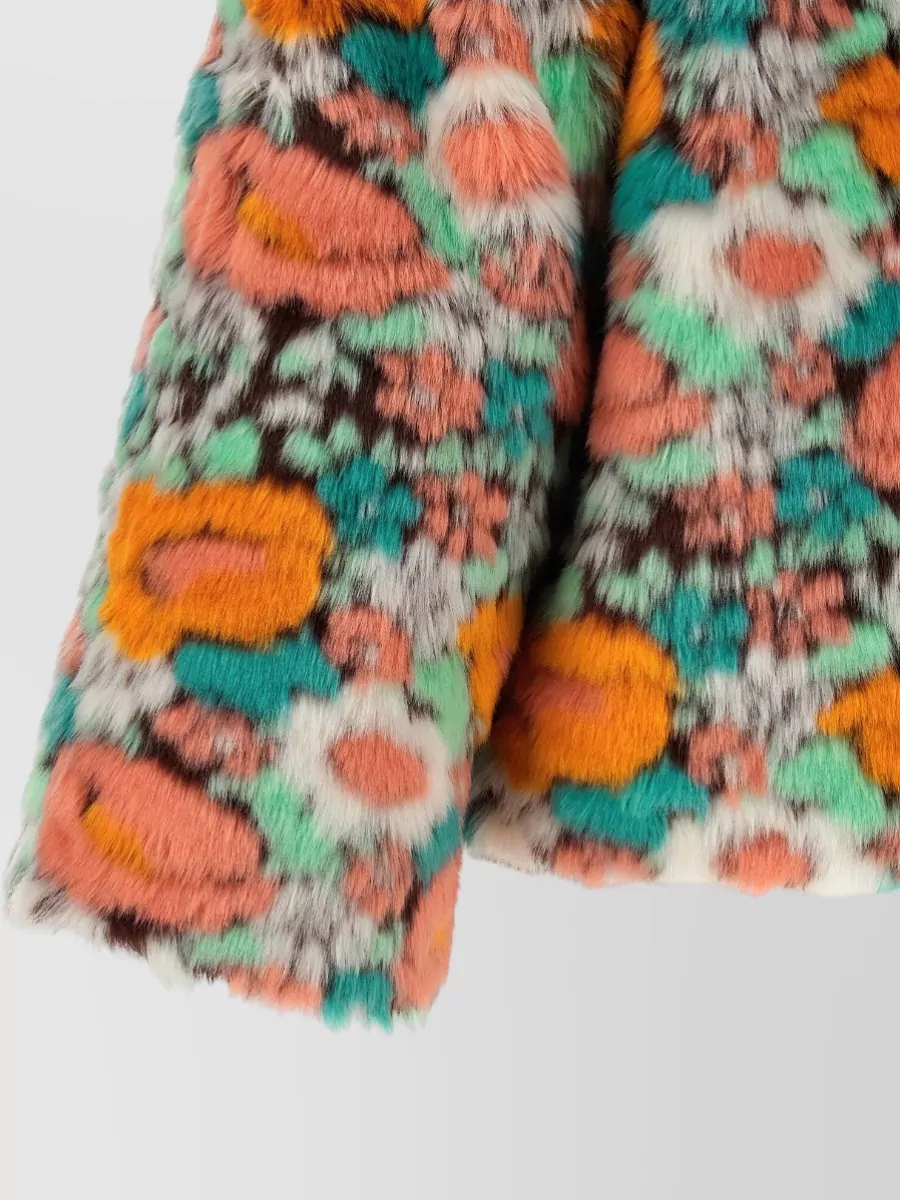 Farm Rio Faux Fur Floral-Print Coat