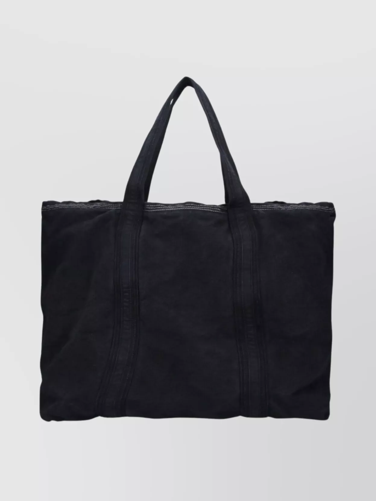 Erl Rectangular Tote Bag Embroidered Detail In Black