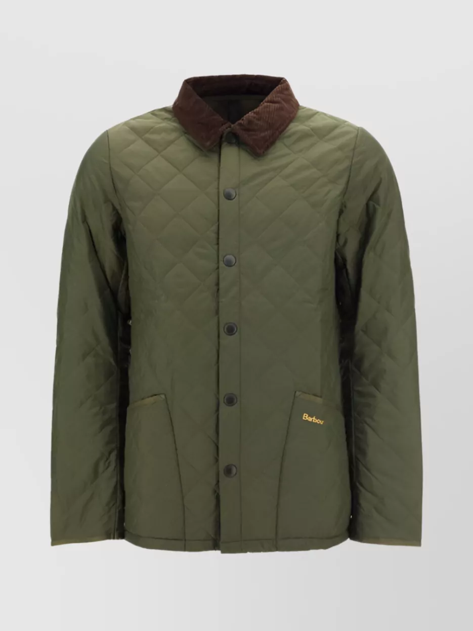 Shop Barbour Quilted Ribbed Collar Jacket