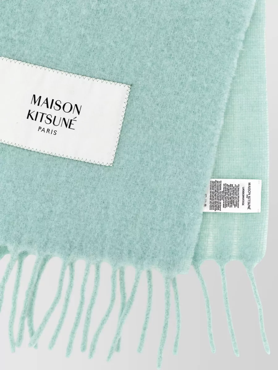Maison Kitsuné Alpaca Logo-Patch Scarf