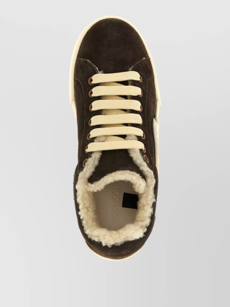 Dolce&Gabbana Shearling Low-Top Sneakers