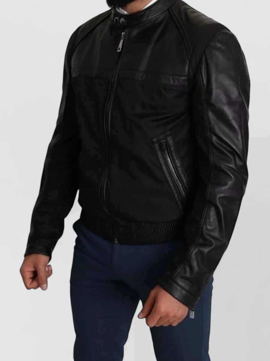 Dolce&Gabbana Leather Trim Bomber Jacket