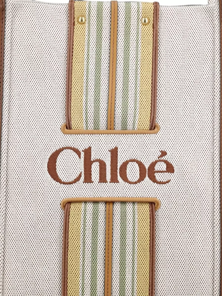 Chloé Woody Small Canvas Beach Bag