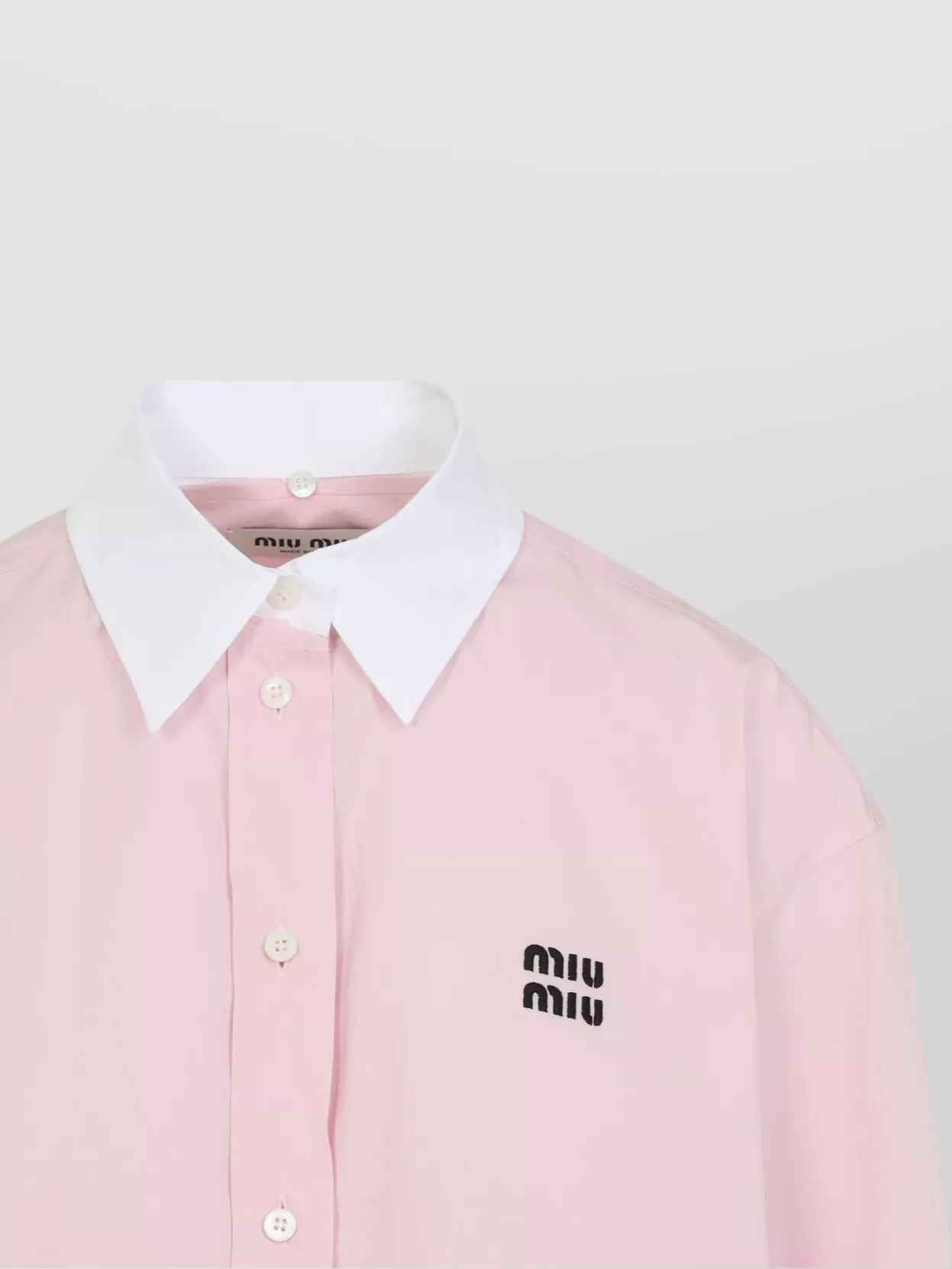 Miu Miu Cotton Shirt With White Collar And Cuffs