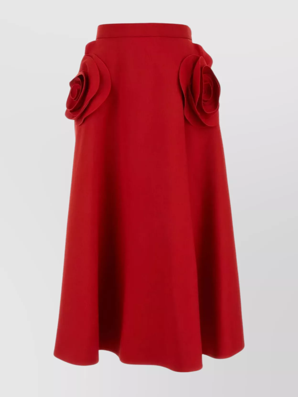 Shop Valentino Couture Wool-silk A-line Skirt In Red
