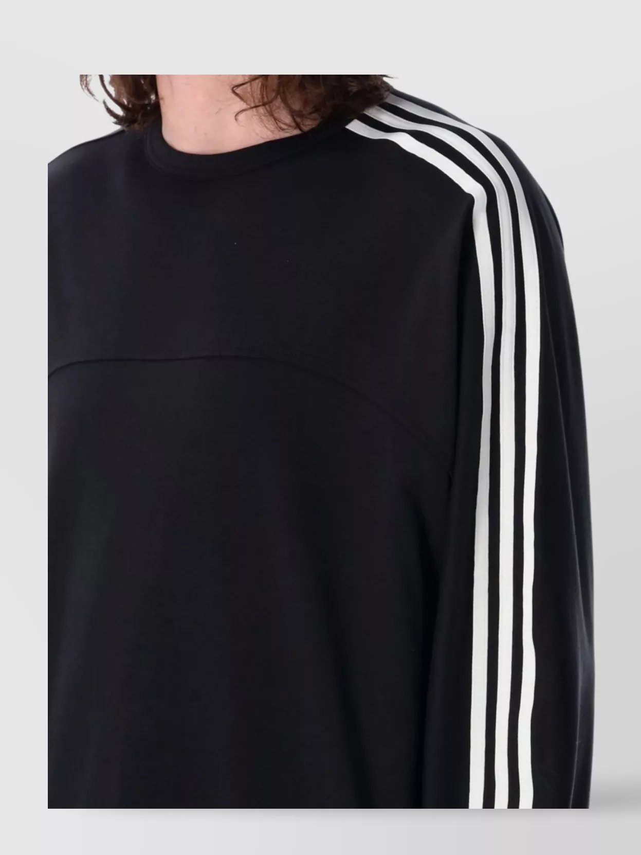 Y-3 Long Sleeve Striped Crew Neck T-Shirt