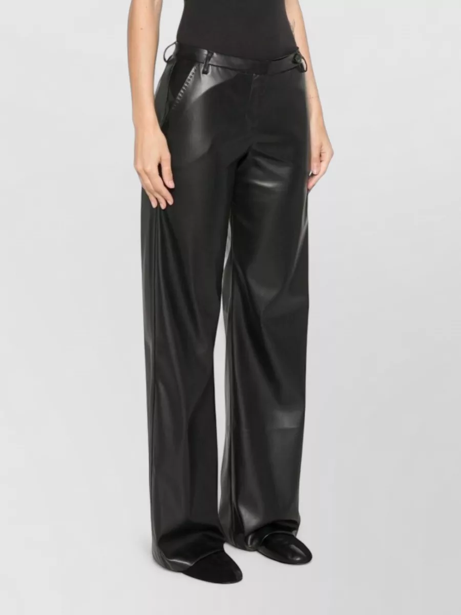 Ermanno Firenze Faux-Leather Wide-Leg Trousers