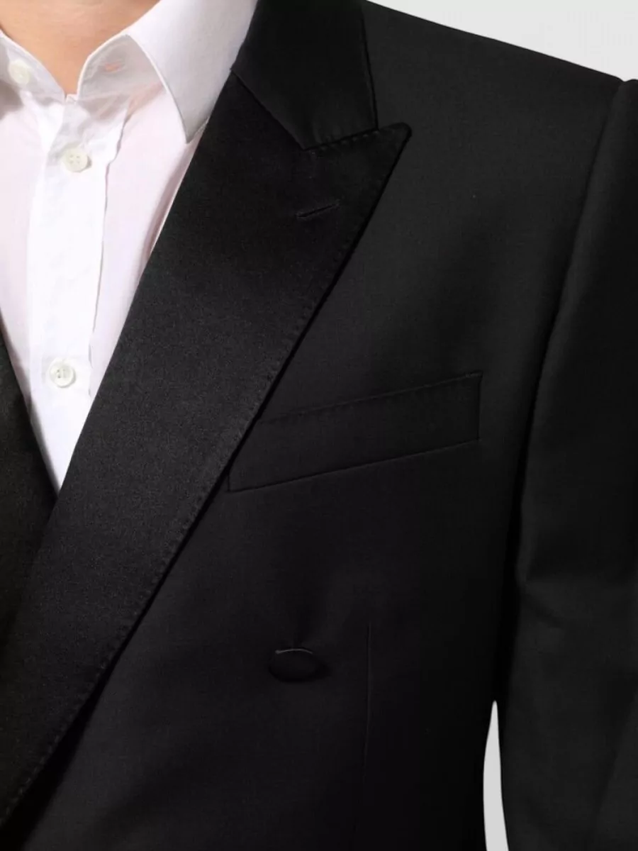 Dolce&Gabbana Silk Virgin Wool Double-Breasted Suit Blazer