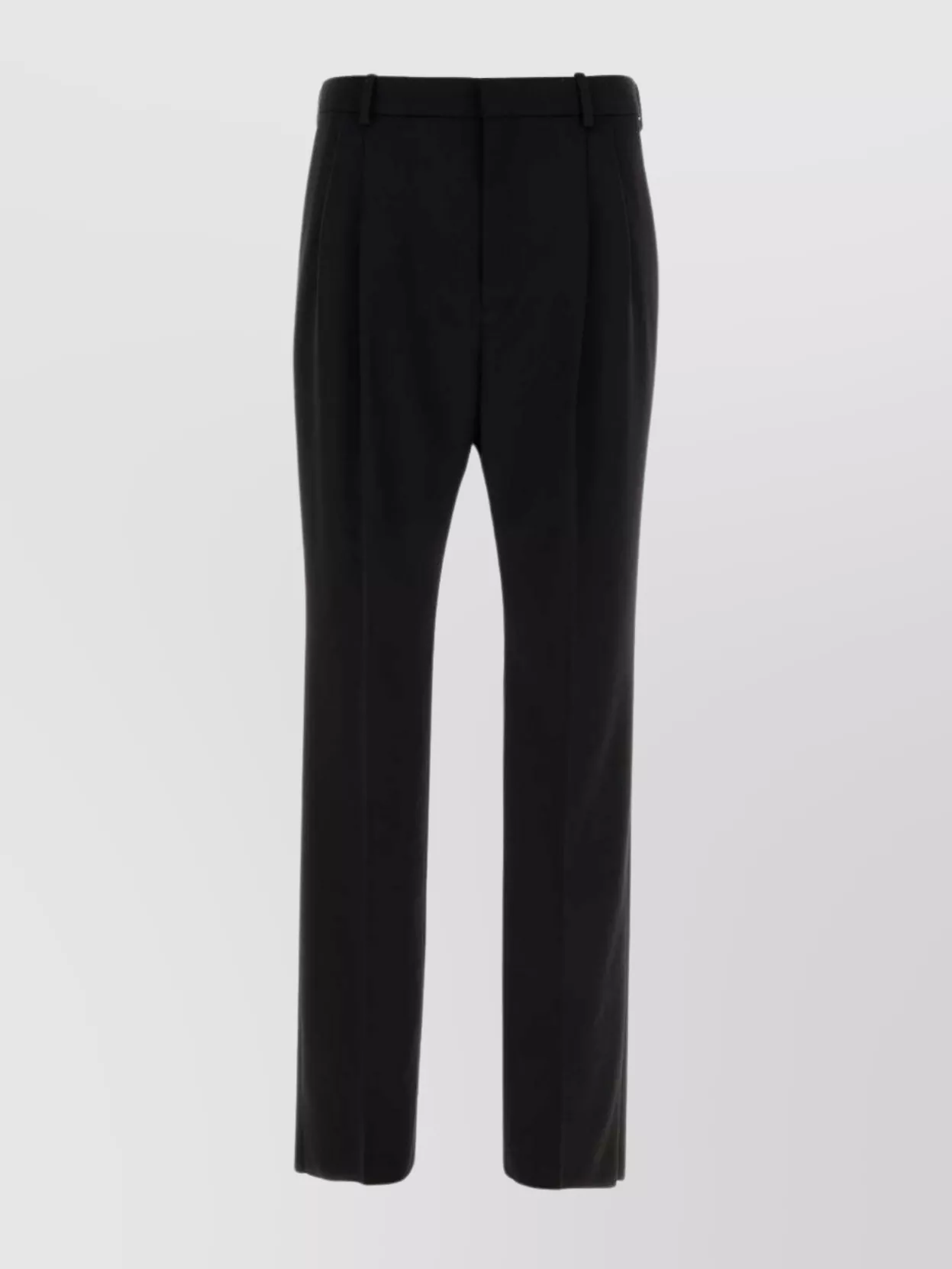 Saint Laurent Wool Trousers With Back Welt Pockets In Black