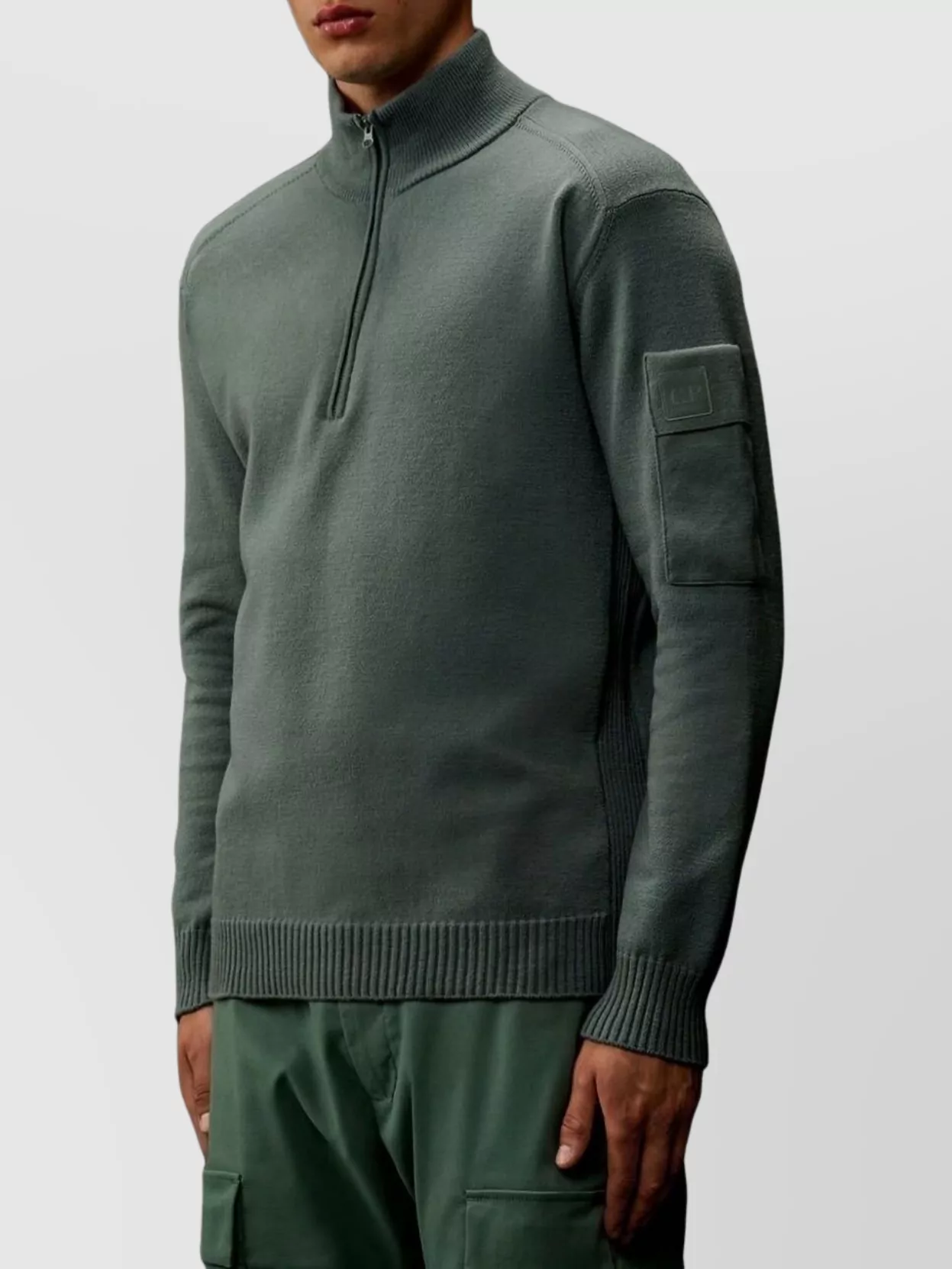 C.p. Company Men Metropolis Polo Shirt In Extrafine Merino Wool In Green