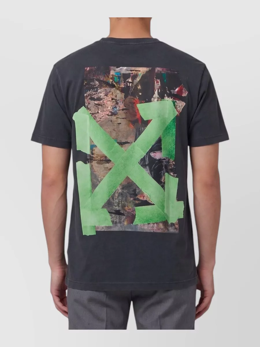 Off-White Cotton Printed Regular-Fit Short-Sleeve T-Shirt