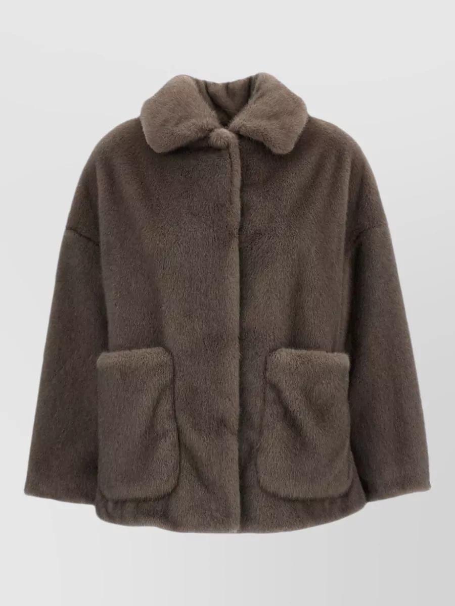 Herno faux fur bomber jacket